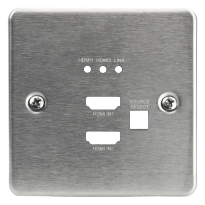 International ConferX Low-Profile Dual HDMI Wall Plate Transmitter via HDBaseT - Stainless
