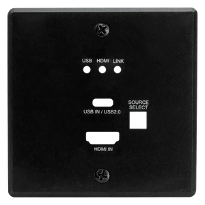 International ConferX Low-Profile HDMI/USB-C Wall Plate Transmitter via HDBaseT - Black