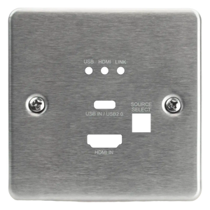 International ConferX Low-Profile HDMI/USB-C Wall Plate Transmitter via HDBaseT - Stainless
