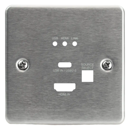 International ConferX Low-Profile HDMI/USB-C Wall Plate Transmitter via HDBaseT - Stainless