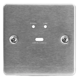 International ConferX Low-Profile USB-C Wall Plate Transmitter via HDBaseT - Stainless